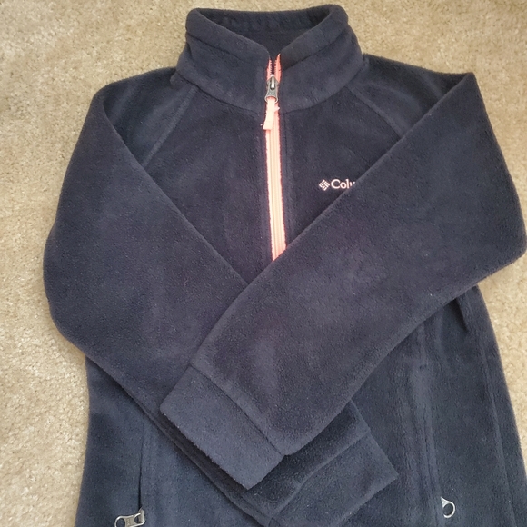 Columbia Black Fleece Coral Zip Up Sweater Girls Size  XSMALL - Picture 3 of 8